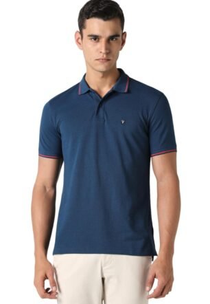 Van Heusen Men's Cotton Regular Fit Polo T-Shirt (VSKP517S011419_Nautical XL)
