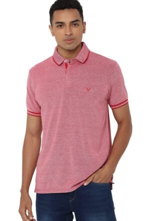 Allen Solly Cotton Men's Solid Regular Fit Polo T-Shirt (ASKPQRGFN94502_Crimson 2XL)
