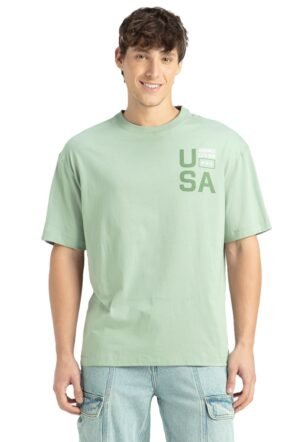 Jockey US81 Men's Super Combed Cotton Rich Graphic Printed Oversized T-Shirt_Iceberg Green USA_L