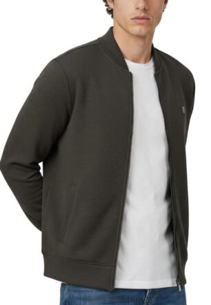 DAMENSCH Winter Jacket For Men, Textured Zipper Sweatshirt For Man, Shape and Colour Retaining ReNEWd Ottoman Zip Bomber Jacket - Jungle Green - M