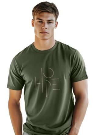NOBERO Men Cotton Typography Regular Fit T-Shirt (1M-Twts-C0818-Sa_Olive Green, Medium