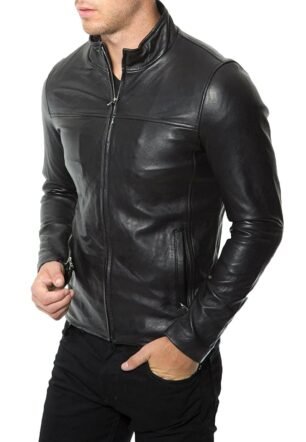 NEW CHOICE LEATHER Pure Genuine Leather Jacket For Men's (NEWCHOICE-605-Black-M)