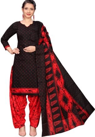 Rajnandini Black Cotton Printed Readymade Patiala Salwar Suit (Ready To Wear-Vsrw4093-Xxl, Womens)