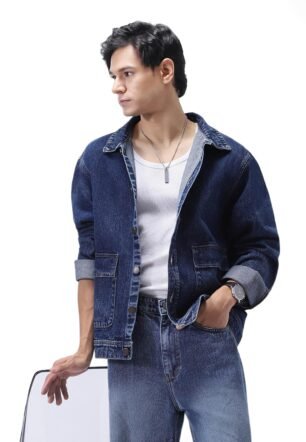 Urbano Fashion Men's Blue Relaxed Fit Full Sleeve Utility Denim Jacket (jakt-denimtwlutfl-mblue-xl)
