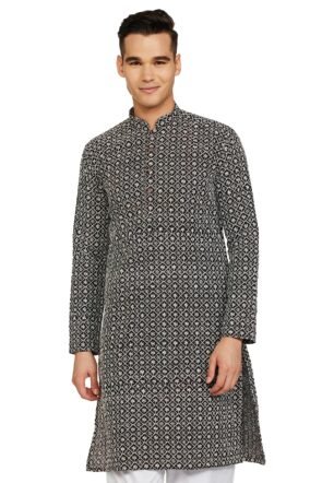 BE Active Men's Chikankari Cotton Kurta|| Embroidery Kurta for Men|| RFSK0013-KR 2 XXL