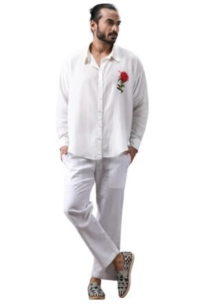 Anushree Malhotra Gulabo - Shirt Full Sleeve Regular Collar, Cotton Silk Blend Shirt for Men (Unisex)