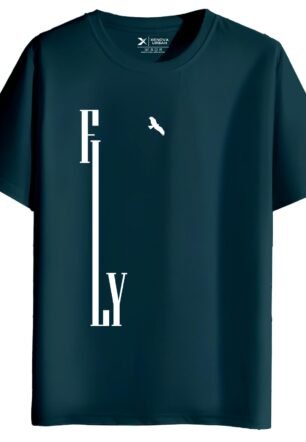 Men's Graphic Printed Round Neck Regular and Plus Size Cotton T-Shirt - RNM-Fly-PTL