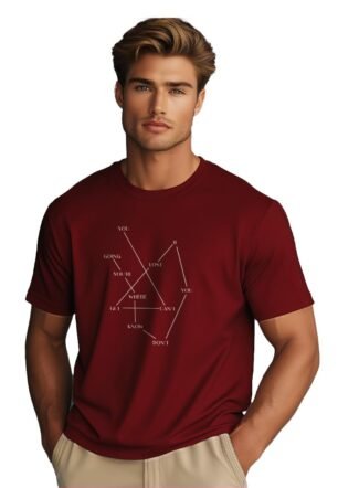 Men Cotton Graphic Print Regular Fit T-Shirt (1M-Twts-C1030-Sa_The You Equation-Wine Red, Large)