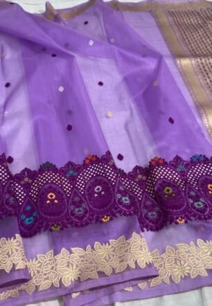 Women's Banarasi Saree Pure Kanjivaram Style Silk Saree With Blouse Piece for Wedding