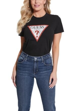 Women's Essential Short Sleeve Classic Fit Logo Tee Shirt, Jblk Jet Black A996., XS