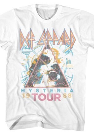 Def Leppard Hysteria 1988 Tour T Shirt White
