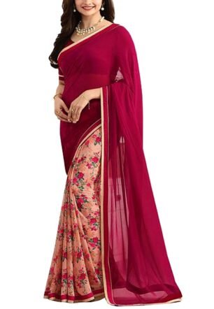 madaefaks Saree Women's Blue Partywear Printed Saree