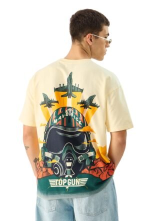 Top Gun: Men and Boys Short Sleeves Round Neck Casual Streetwear Drop Shoulder Cotton Oversized T-Shirt