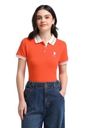 Women's Regular Fit T-Shirt (UWAW24PTS125_Orange