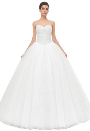 Women's Ball Gown Bridal Wedding Dresses, Ivory, 8