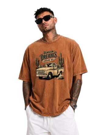 Men's Oversized t shirt for men Graphic T-Shirt | Acid Wash Printed men T-shirts | Tshirt for man Round Neck Half Sleeve Pure Cotton Casual mens tees | Off Shoulder tshirt shirts man