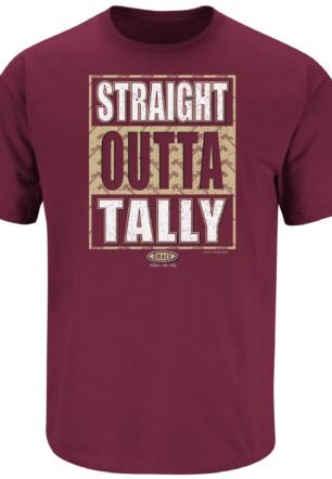 Florida State Football Fans. Straight Outta Tally Garnet T Shirt (Sm-5X) (Short Sleeve, X-Large)