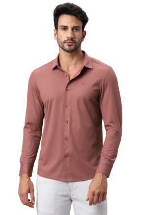 Men’s Open Button Shirt–Long Sleeve Thick & Thin Jacquard Shirt|Premium Textured Nylon Blend,Smart Regular