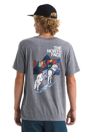 Men's Sunlit Summit Short Sleeve Tee - Casual Stylish Graphic T-Shirt, Regular Fit, Soft Cotton Fabric, Tnf Mid Grey Heather, X-Large