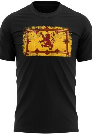Scotland Badge Men's Scottish Crest Football T-Shirt, black