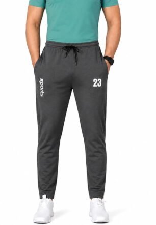Men's Charcoal Grey Slim Fit Sports Jogger Track Pants