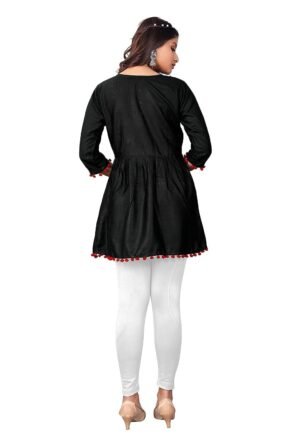 Badodiya's Women Embroidery Formal || Casual Office Wear Tops |for Girls/Women (Medium, Black)