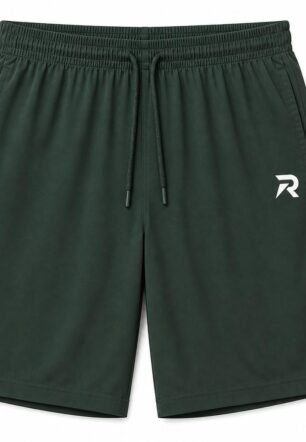 Pimray Men's Athletic Combo Sports Shorts with Zip Pockets | Quick Dry Lightweight Gym and Running Shorts | Breathable Activewear Training Half Pant for Workout Jogging Dark Green