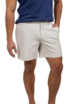 Everywear Men’s Shorts – Mens Shorts Casual 6in Inseam, Elastic Waist, Water-Resistant, Zipper Pocket, Khakinators, XX-Large