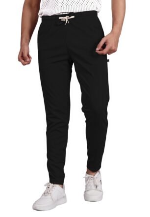 Men's Cotton Blend Track Pant,Stylish Design Comfortable and Versatile Active Wear (Black)