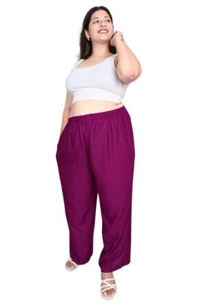 Fashion Zest - Women Relax Purple Color Palazzo Pant | Formal Wear Palazzo | Comfortable Womens Palazzos | Ultra Plus Size Palazzos |Plz102 (in, Alpha, 5XL, Plus, Plus Size, Purple)