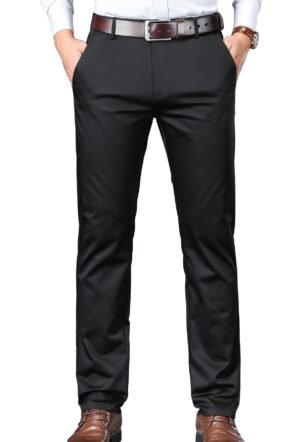 Regular Classic Design for Business and Formal Occasions (Men's Stretch Dress Pants 126_Black