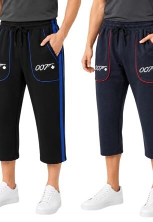 2pis-Mens-Three Fourth-darkblack-lightblue-Lsizhe
