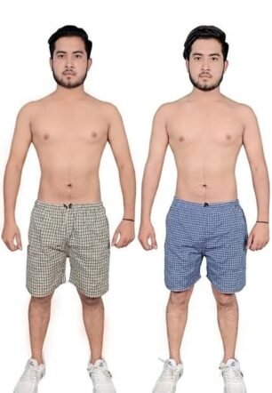 Cotton Casual Shorts Comfortable Breathable Fabric Elastic Waist Shorts for Home Lounge Travel and Daily Everyday Use Multi 28 Multicolour