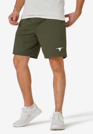 UandJ Men's Regular Cotton Regular Fit Plain Shorts for Men (Olive)