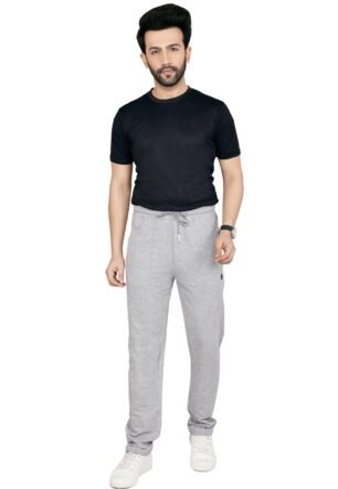 Men’s Track Pants Joggers | Soft Cotton Sweatpants | Adjustable Waist | Casual Lounge Gym Wear | Pockets | Light Grey (in, Alpha, Regular)