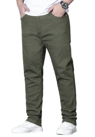 Casual Pants for Men | Denim Jeans Pants | Straight Fit Trousers | Streetwear Style | Comfortable Men's Bottomwear (U16) Green