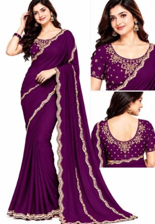 6.00 Meter Fancy Saree featuring intricate Saroshki work.