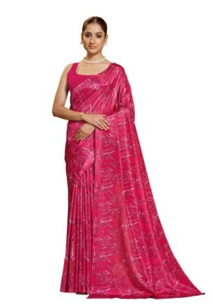 Art Silk Floral Print Saree Rani