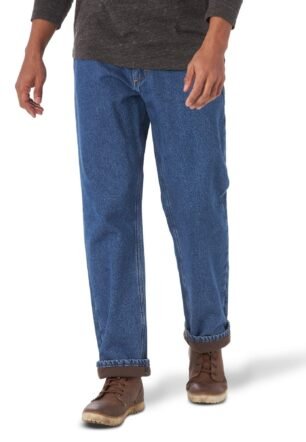 Men's Fleece Lined Five Pocket Jean, Stonewash, 30W x 30L